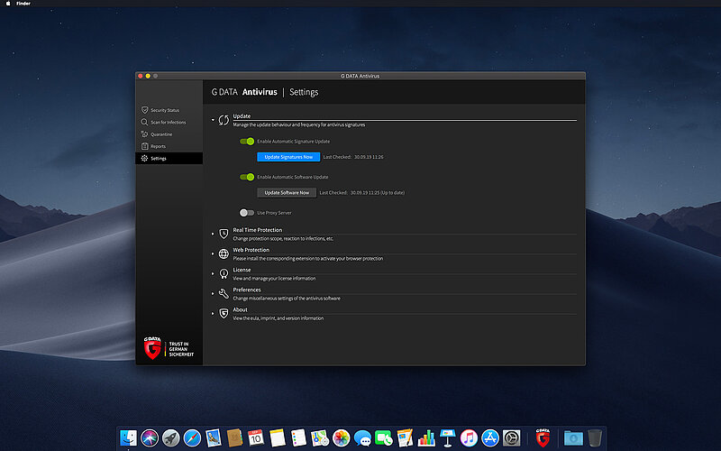 G DATA Antivirus Mac configurações G DATA Antivirus Mac configurações
