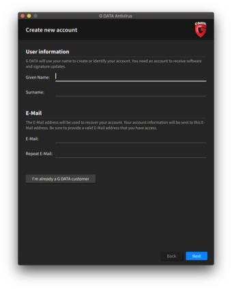 G DATA Antivirus Mac Nova Conta G DATA Antivirus Mac Nova Conta