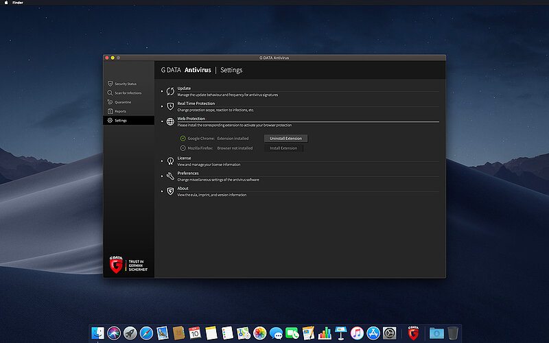 G DATA Antivirus Mac Proteção Web G DATA Antivirus Mac Proteção Web