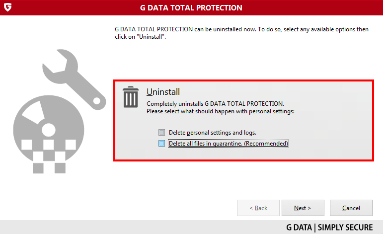 How to remove your product from your PC | G DATA