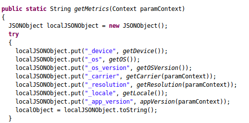 The app's smali code shows the data to be intercepted. Screenshot: The app's smali code shows the data to be intercepted.