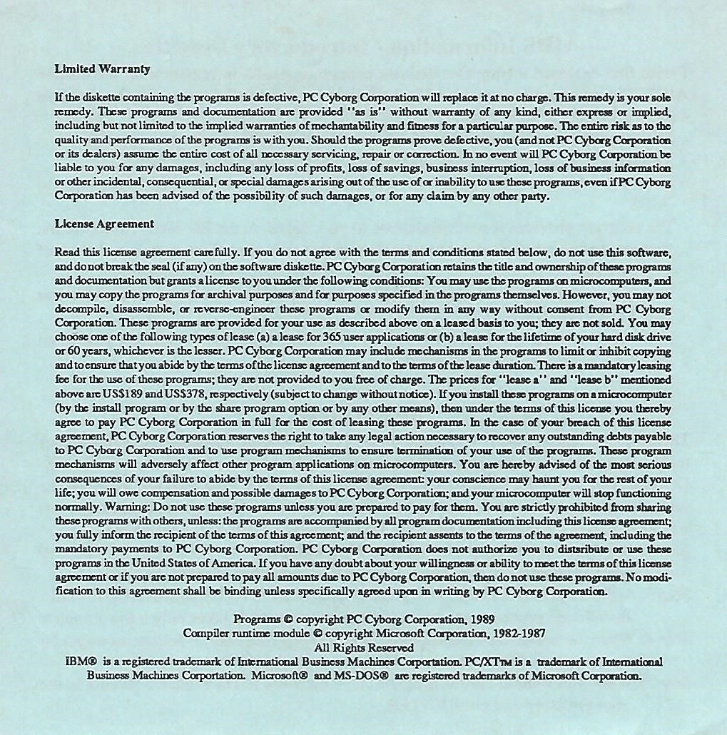 The price was in the EULA. (Source: private) The price was in the EULA. (Source: private)